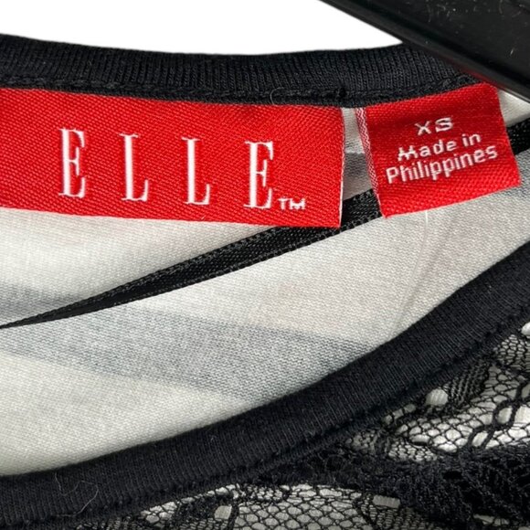 Elle Top Striped Jersey Lace Cap Sleeve Size XS Might Fit Size Small - Picture 4 of 15